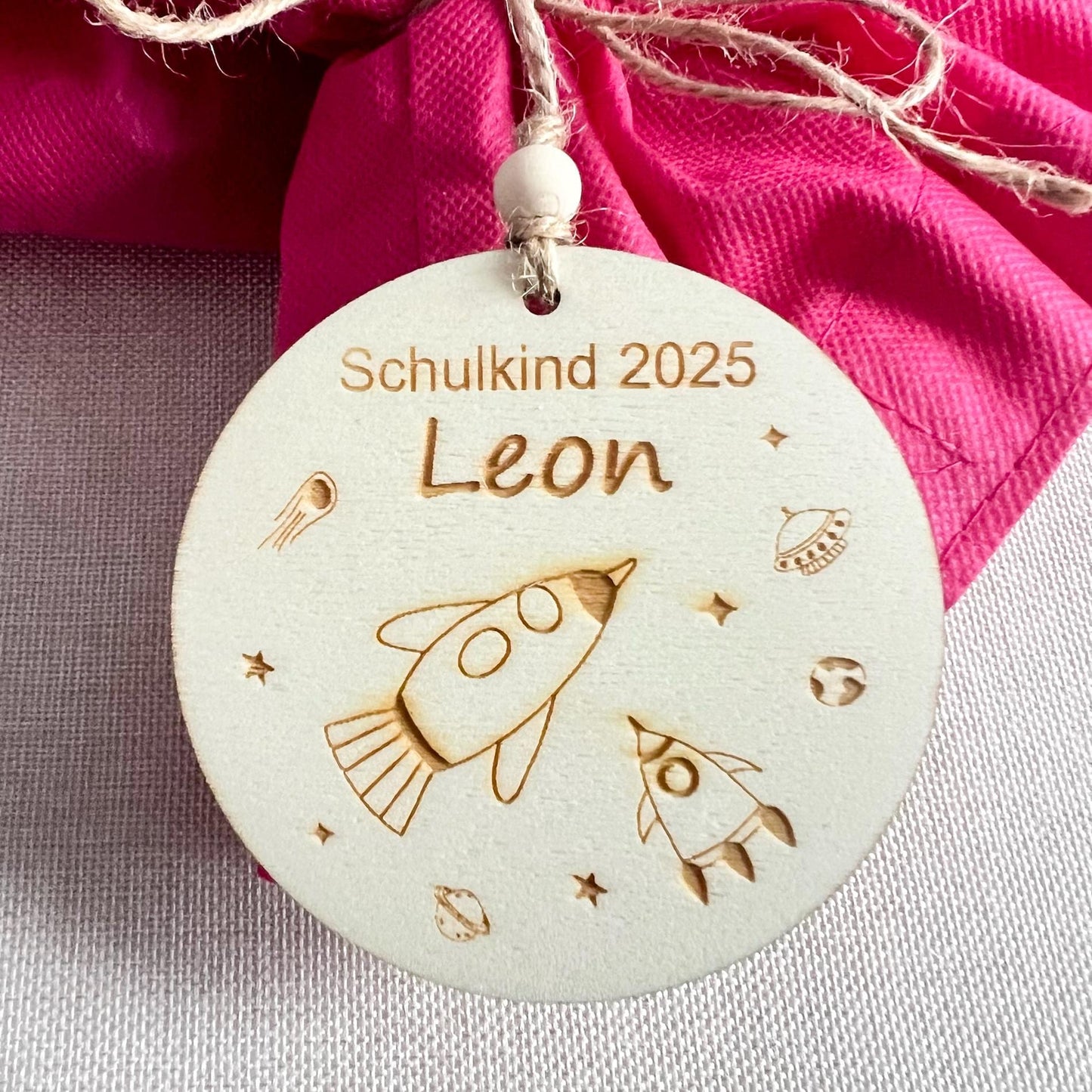Anhänger für Schultüte - Schulkind 2025 - Lasergraviert