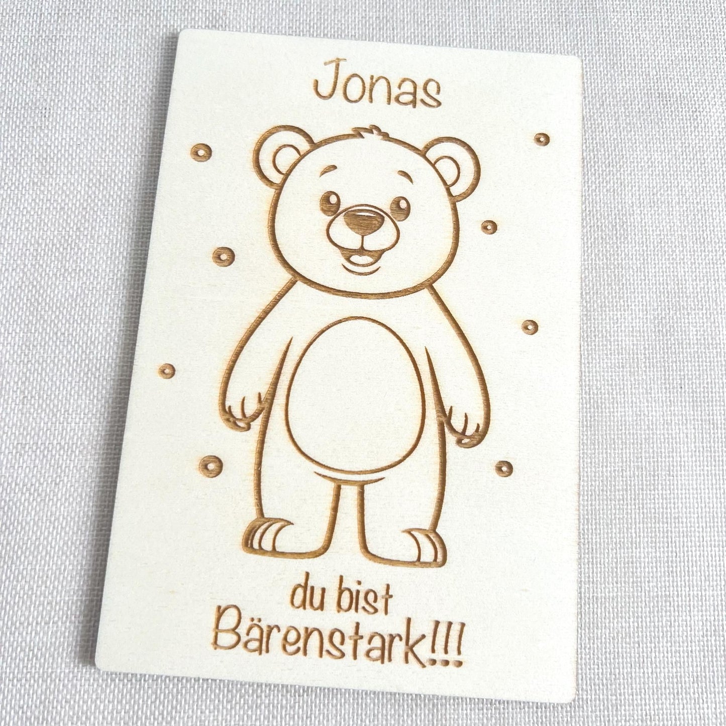 Geschankkarte Einschulung - Lasergravur