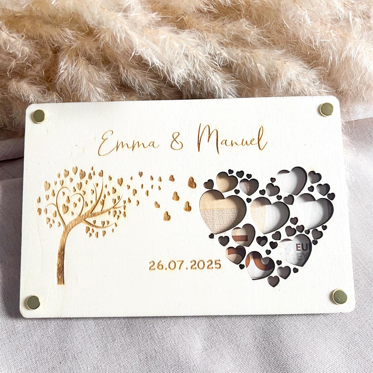 Geschenkkarte Hochzeit - Baum - Lasergraviert