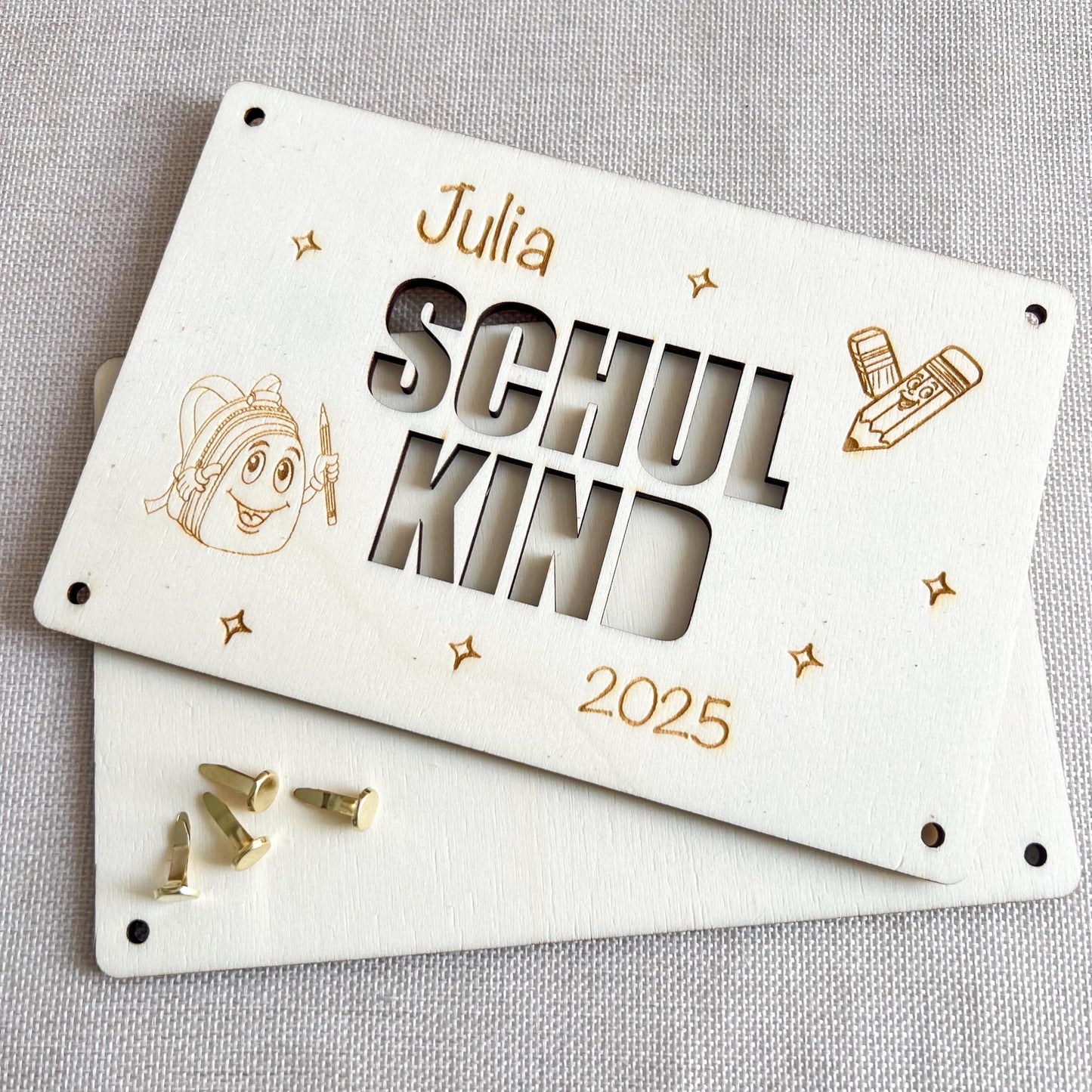 Geschenkkarte Einschulung - Schulkind - Lasergraviert