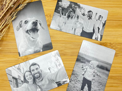 Liebesvisitenkarte Fotokarte - Alu schwarz - Lasegraviert