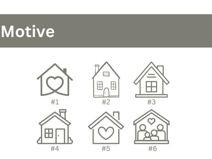 Personalisiertes Acryl Klingelschild  Edelstahltaster  Motiv Haus