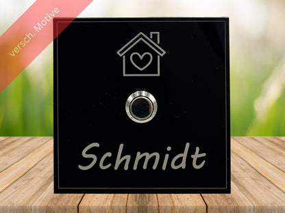 Personalisiertes Acryl Klingelschild  Edelstahltaster  Motiv Haus