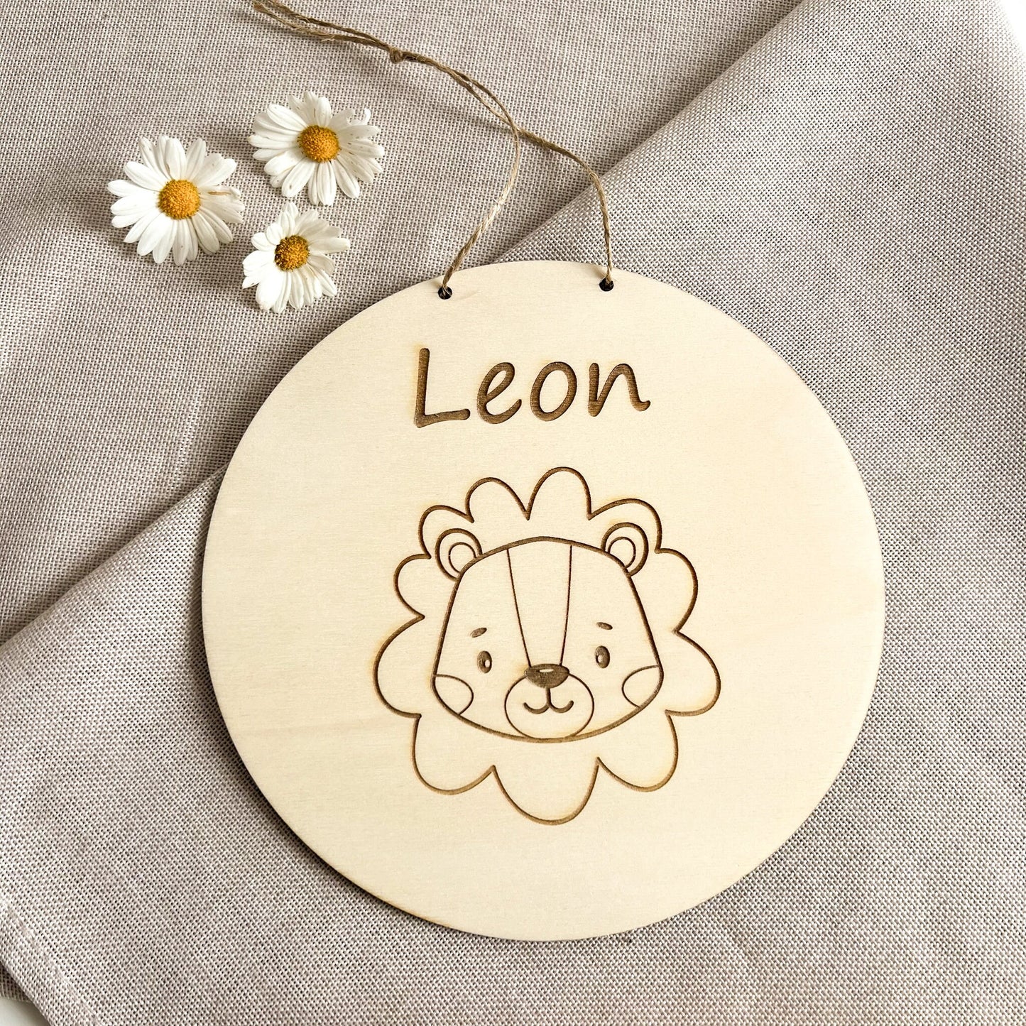 Namensschild Kinderzimmer Tür  Personalisiertes Holzschild  Geschenk zum Geburtstag  Türschild - Lasergravur