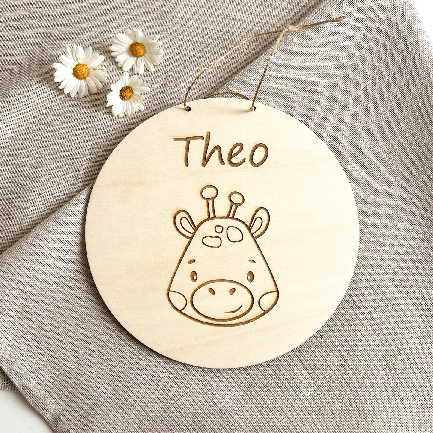 Namensschild Kinderzimmer Tür  Personalisiertes Holzschild  Geschenk zum Geburtstag  Türschild - Lasergravur