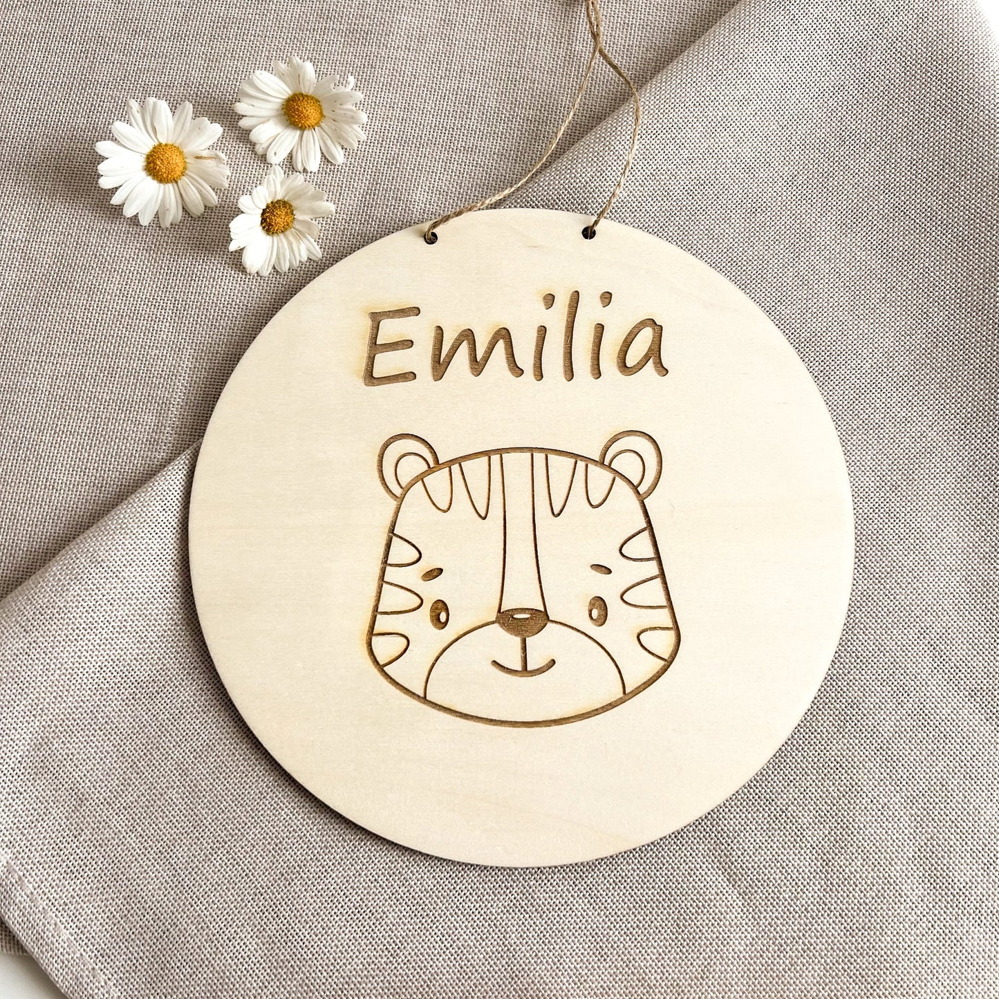 Namensschild Kinderzimmer Tür  Personalisiertes Holzschild  Geschenk zum Geburtstag  Türschild - Lasergravur