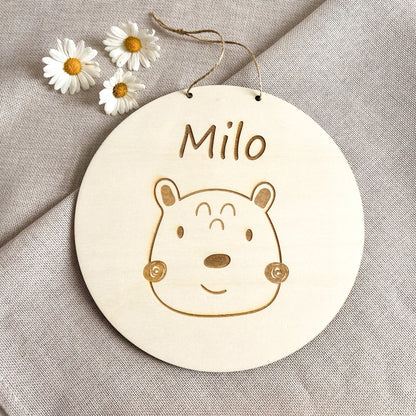 Namensschild Kinderzimmer Tür  Personalisiertes Holzschild  Geschenk zum Geburtstag  Türschild - Lasergravur