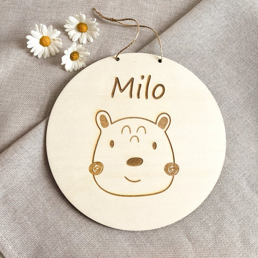 Namensschild Kinderzimmer Tür  Personalisiertes Holzschild  Geschenk zum Geburtstag  Türschild - Lasergravur