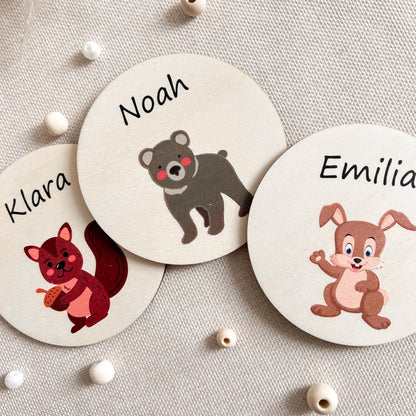 Untersetzer aus Holz für Kinder - Tiere - UV-Druck
