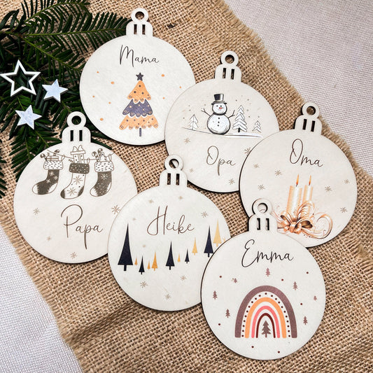 Weihnachtsbaumkugel aus Holz - UV Druck