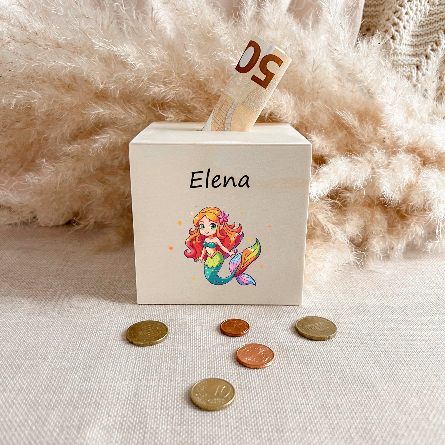 Spardose für Kinder - 10x10x10 cm - UV-Druck