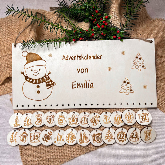 Adventskalender für Kinder - Motiv Schneemann