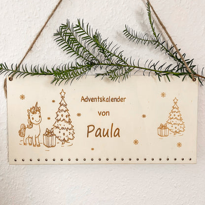 Adventskalender für Kinder - Motiv Einhorn