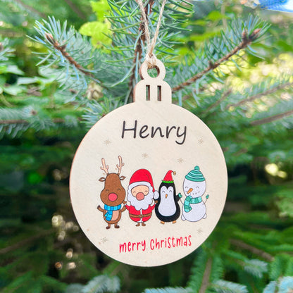 Weihnachtsbaumkugel aus Holz - UV Druck