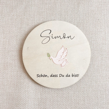 Untersetzer aus Holz für Kinder - Taufe - UV-Druck