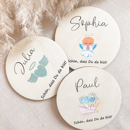 Untersetzer aus Holz für Kinder - Taufe - UV-Druck