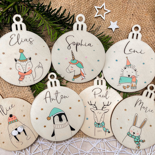 Weihnachtsbaumkugel aus Holz - UV Druck