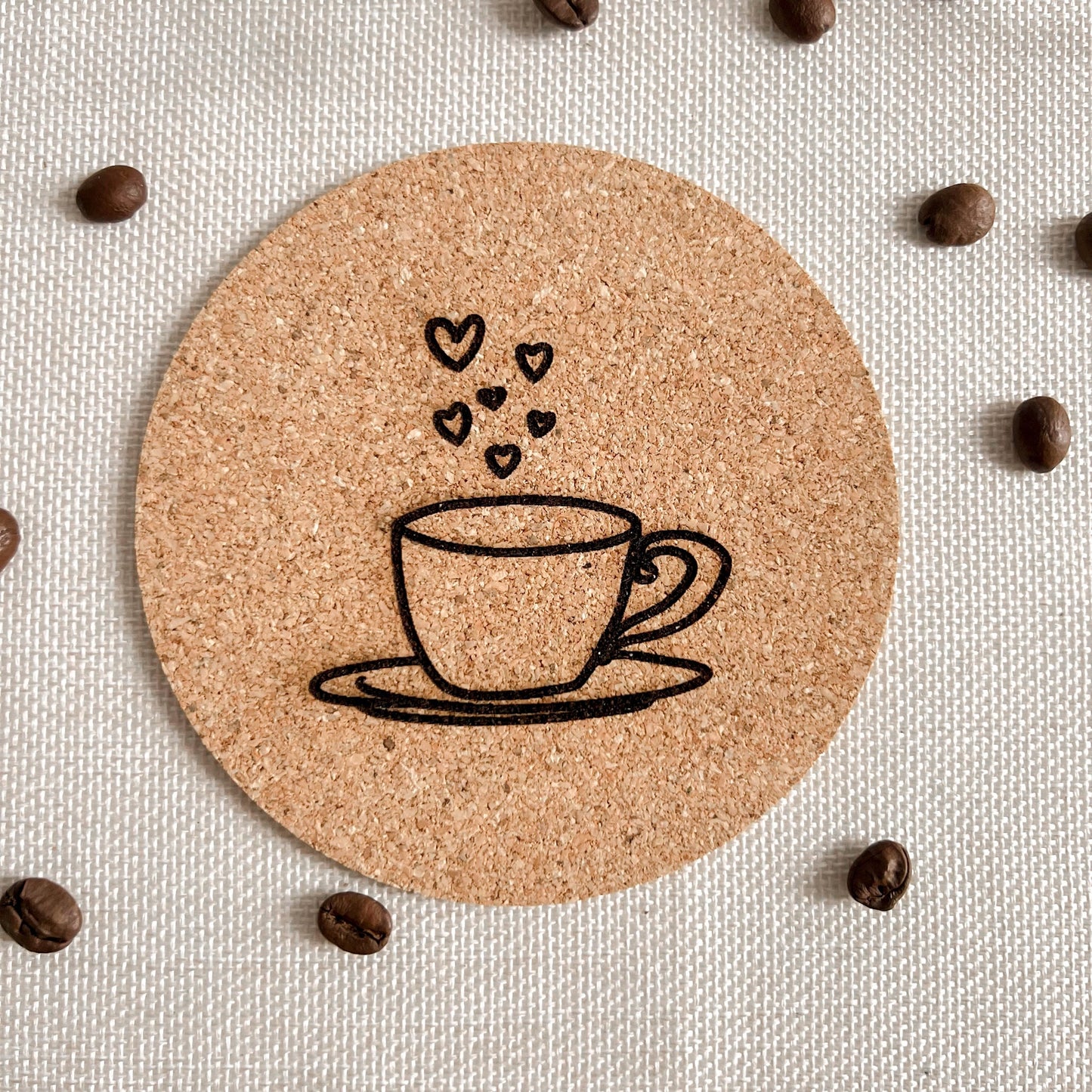 Untersetzer aus Kork - Kaffee Motive - Lasergraviert