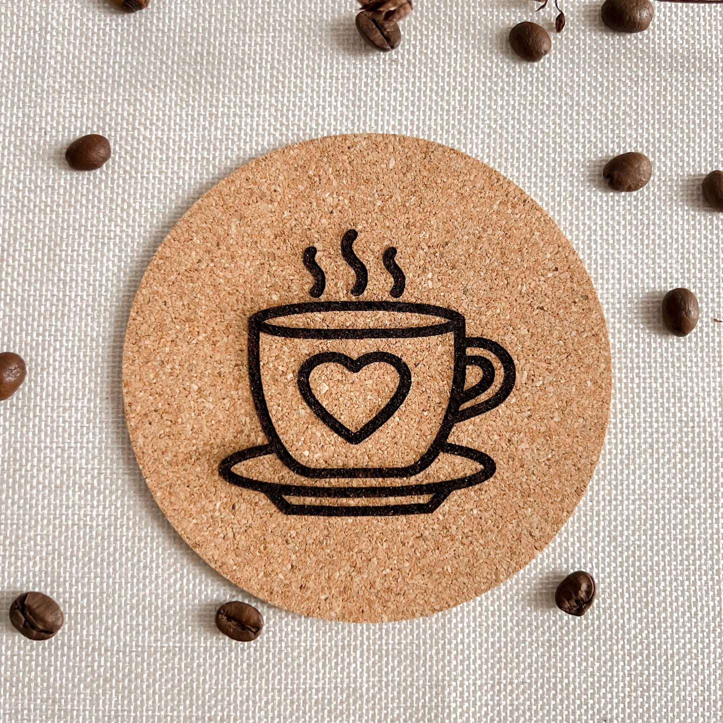 Untersetzer aus Kork - Kaffee Motive - Lasergraviert