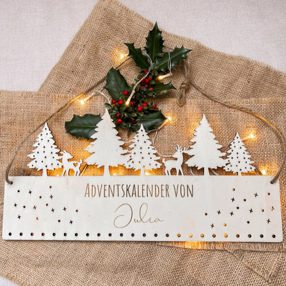 Adventskalender für Kinder - Motiv Bäume