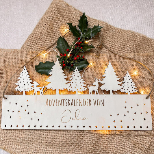 Adventskalender für Kinder - Motiv Bäume