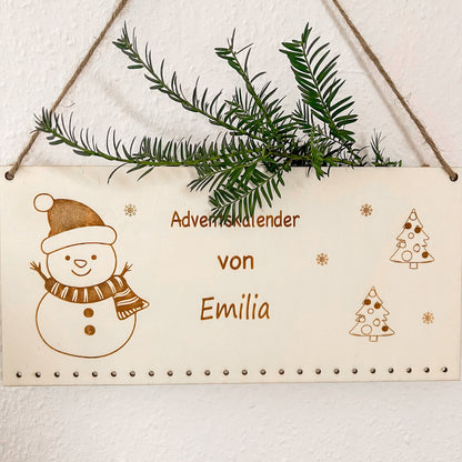 Adventskalender für Kinder - Motiv Schneemann