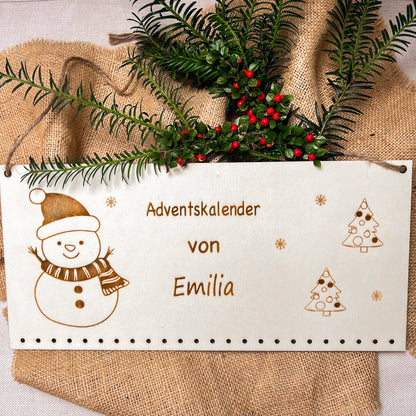Adventskalender für Kinder - Motiv Schneemann