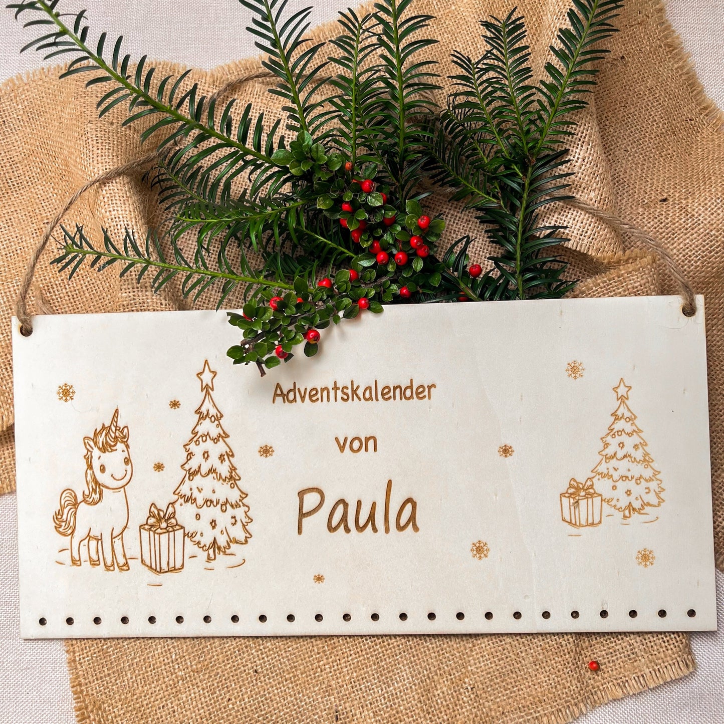 Adventskalender für Kinder - Motiv Einhorn