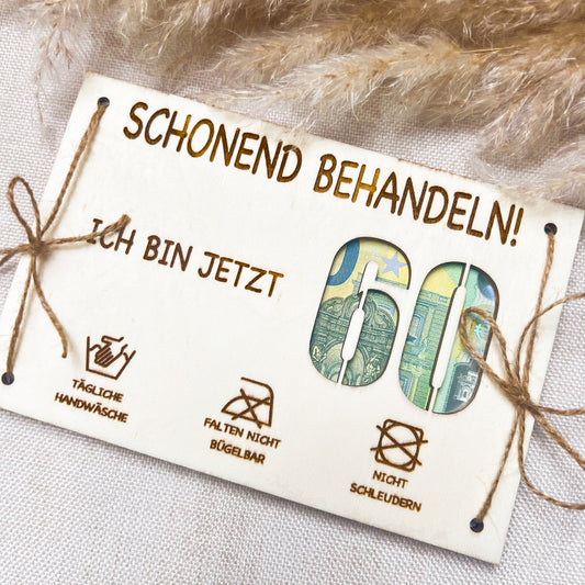 Geburtstagskarte - Schonend behandeln - Lasergraviert