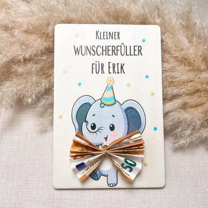 Geldgeschenk für Kinder  personalisiert mit Name  Wunschefüller, Geschenk zur Babyparty, Geburtstag oder Weihnachten Geldgeschenk Taufe 1