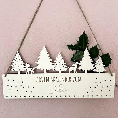 Adventskalender für Kinder - Motiv Bäume