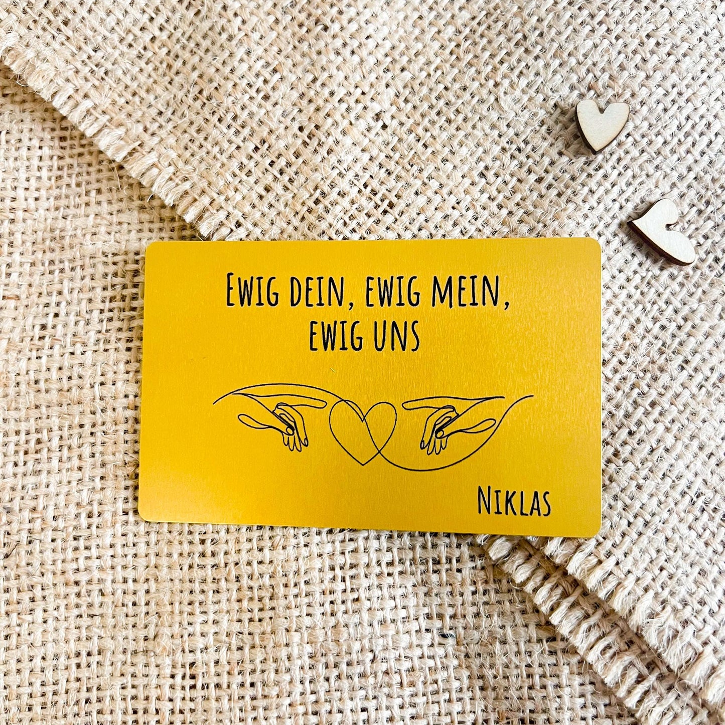 Liebesvisitenkarte mit Umschlag - Alu Gold - UV-Druck
