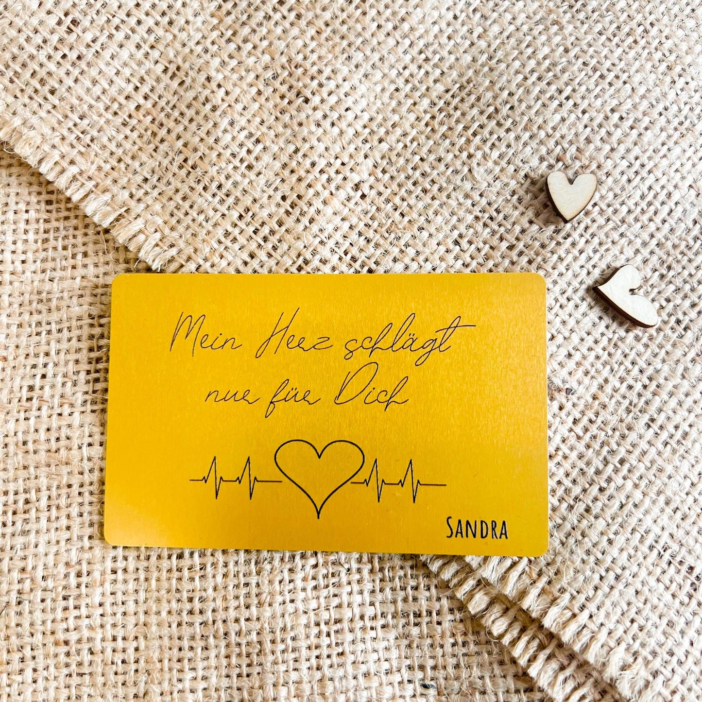 Liebesvisitenkarte mit Umschlag - Alu Gold - UV-Druck