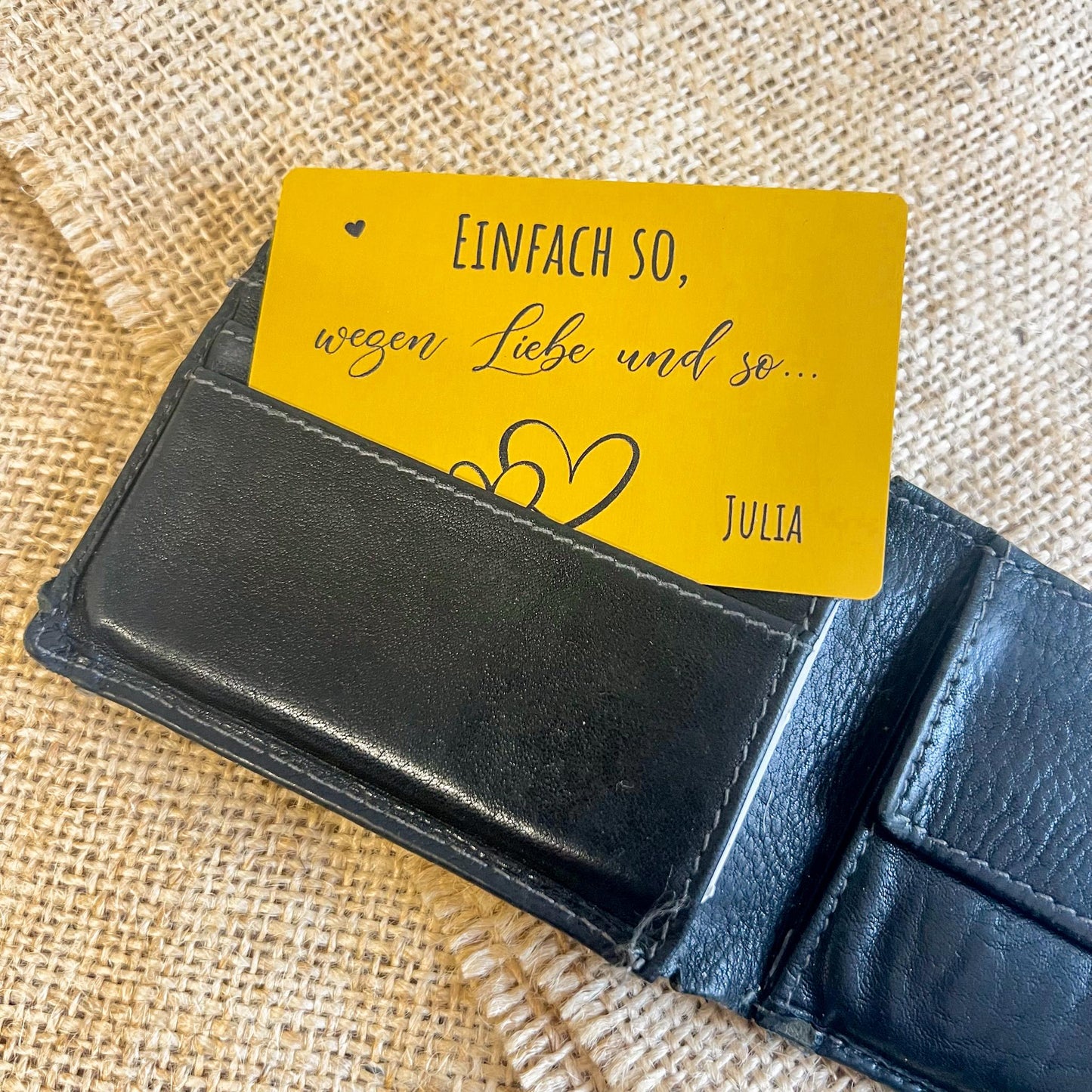 Liebesvisitenkarte mit Umschlag - Alu Gold - UV-Druck