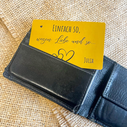 Liebesvisitenkarte mit Umschlag - Alu Gold - UV-Druck