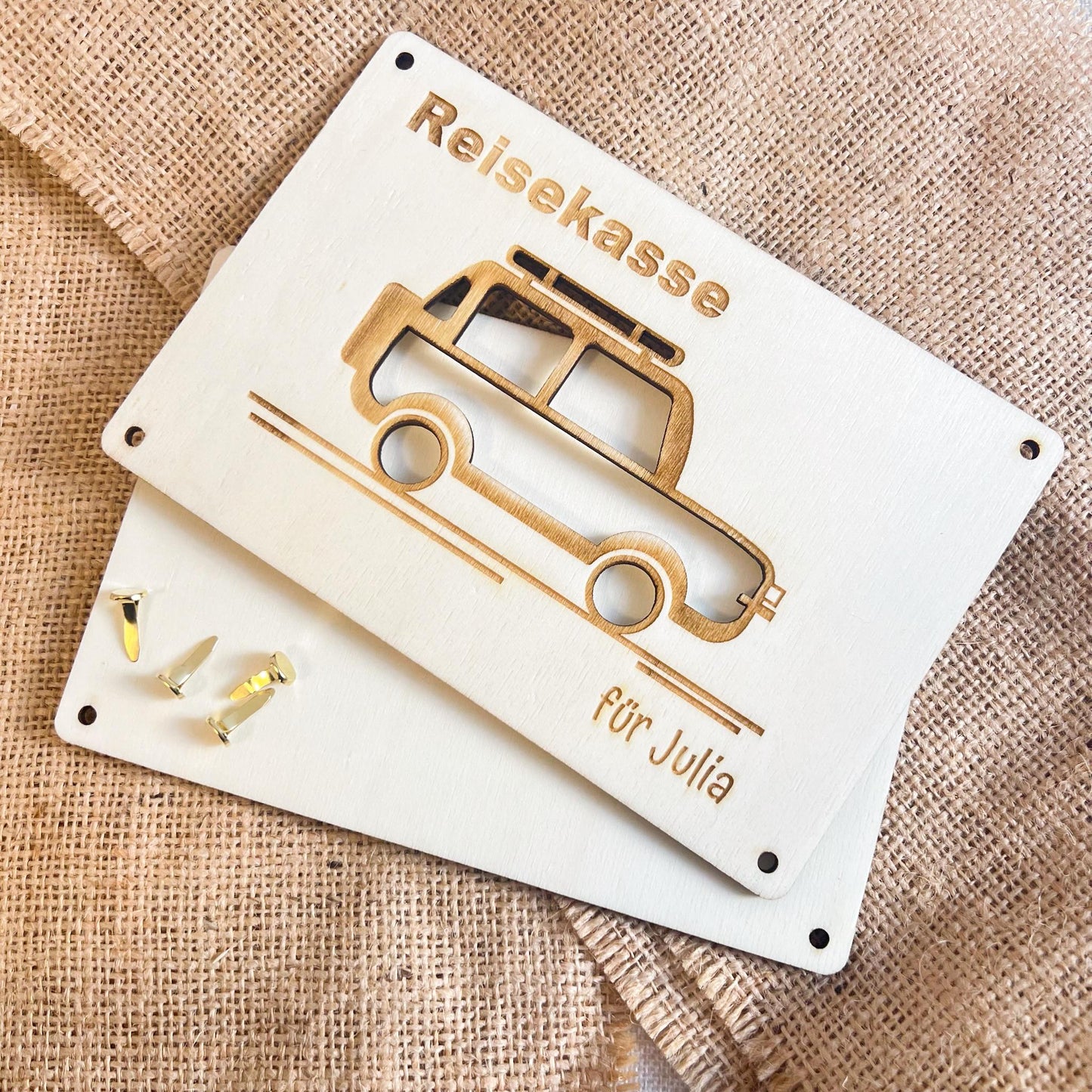 Geschenkkarte - Reisekasse Geländewagen - Lasergraviert
