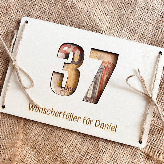 Geburtstagskarte - Wunscherfüller Zahl - Lasergravur