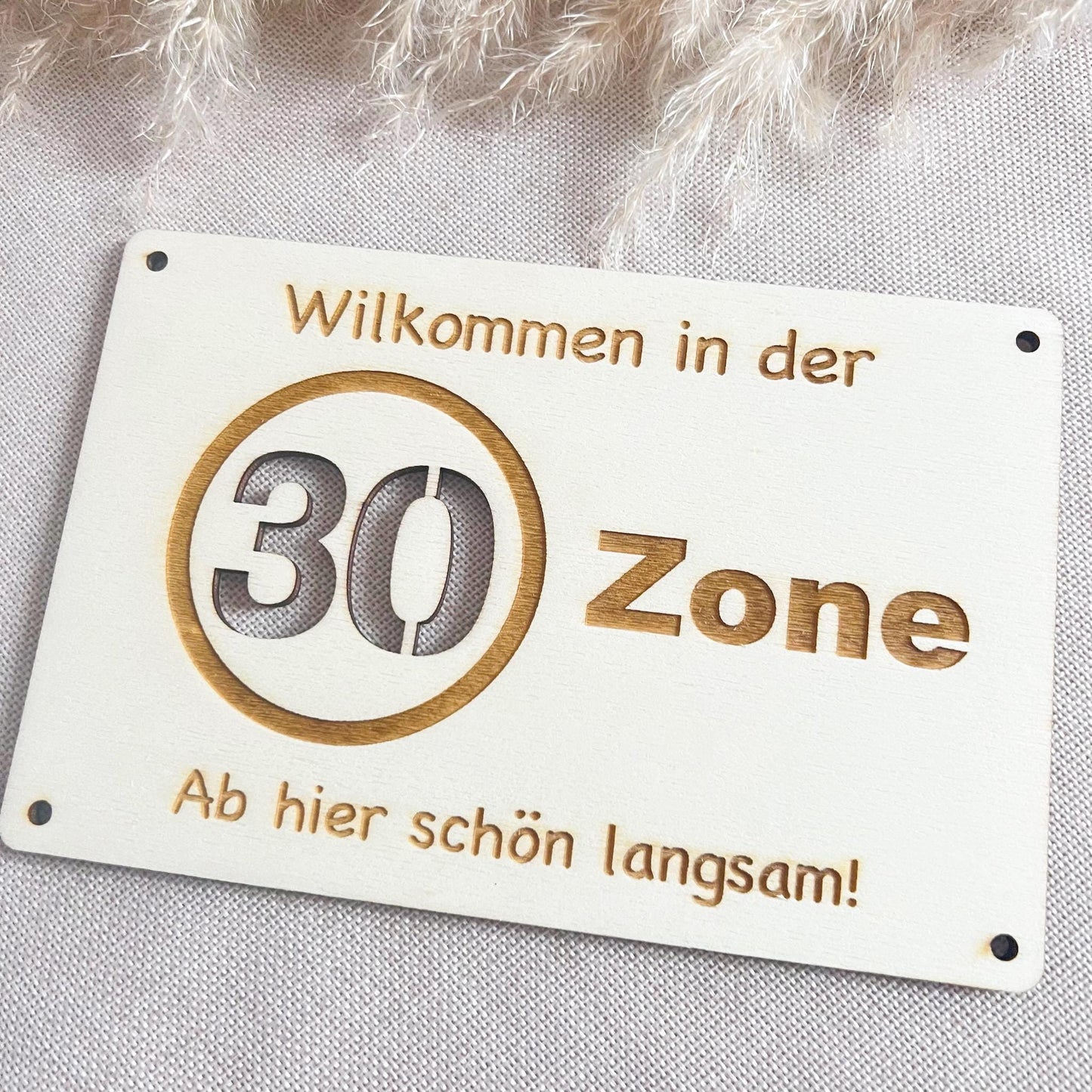 Geburtstagskarte - 30er Zone - Lasergraviert