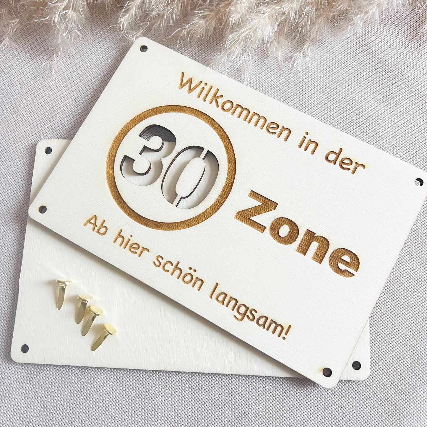 Geburtstagskarte - 30er Zone - Lasergraviert
