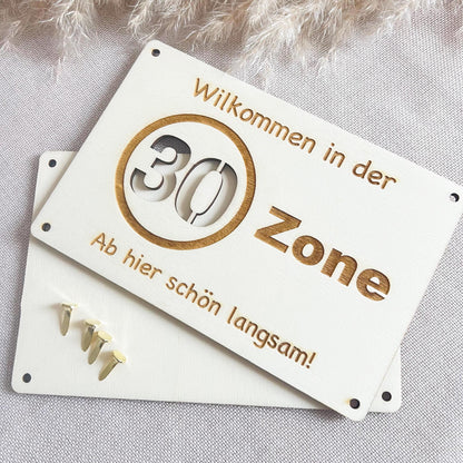 Geburtstagskarte - 30er Zone - Lasergraviert
