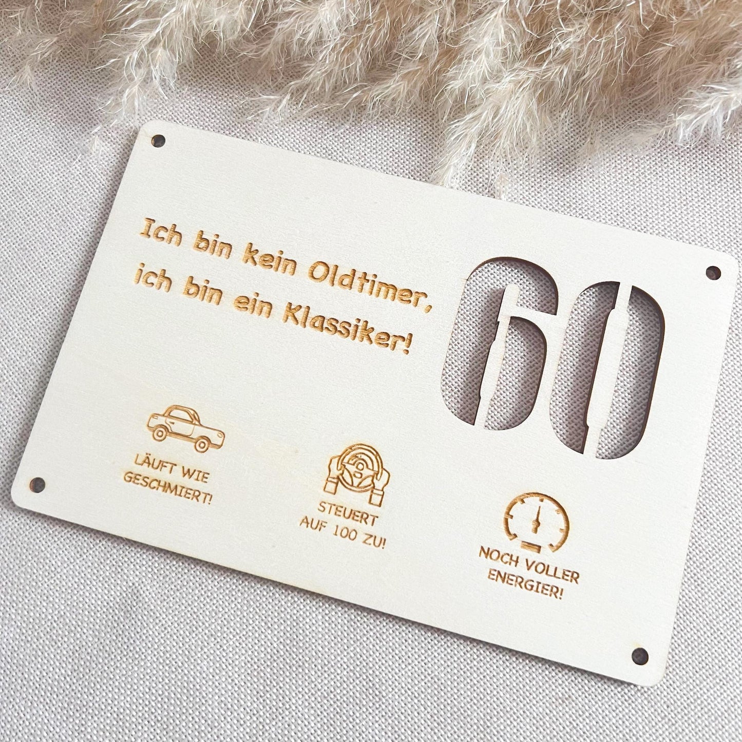Geburtstagskarte - Kein Oldtimer - Lasergraviert