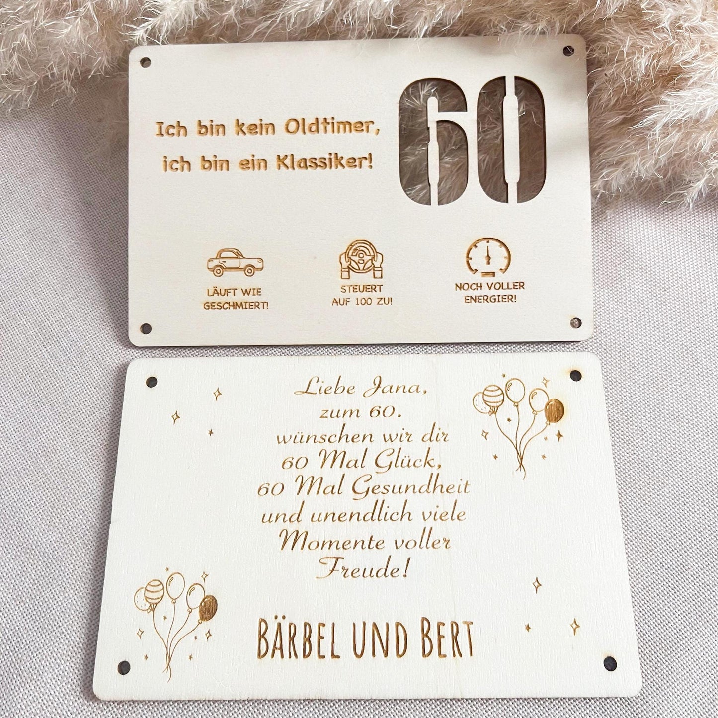 Geburtstagskarte - Kein Oldtimer - Lasergraviert