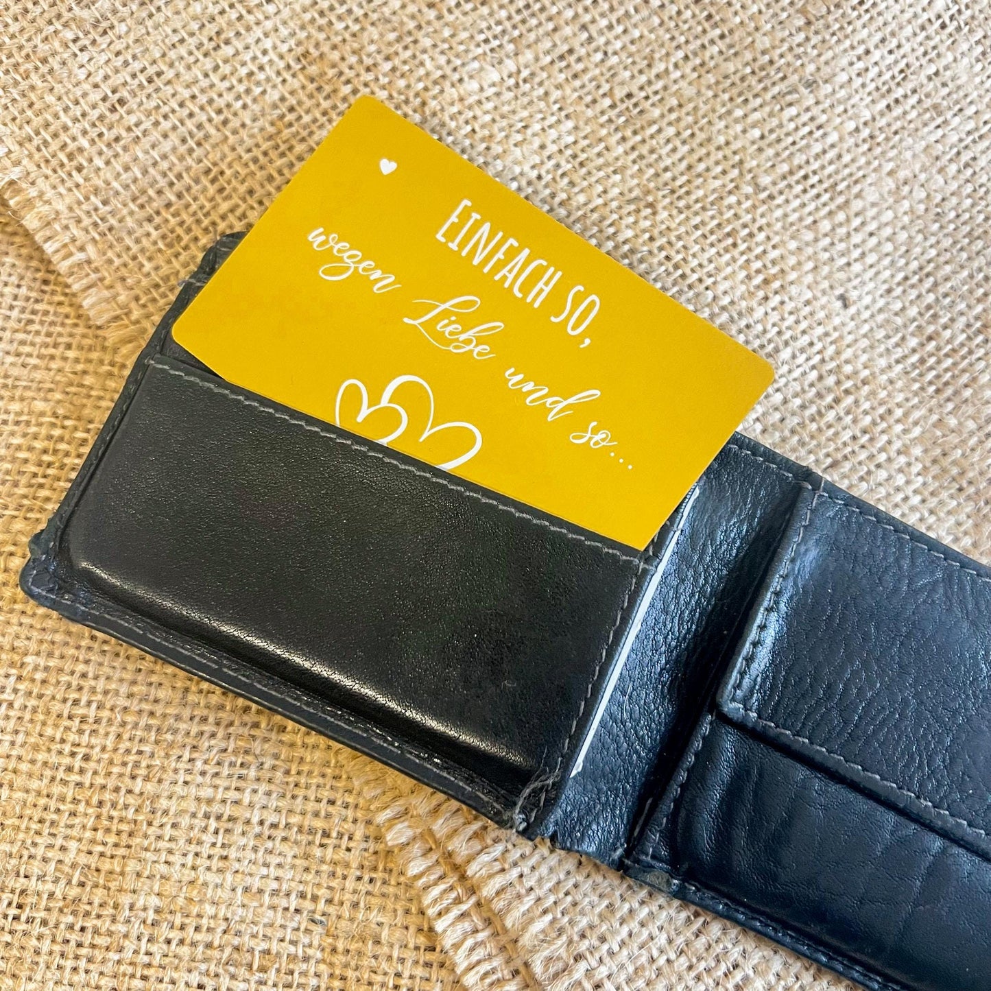 Liebesvisitenkarte mit Umschlag - Alu Gold - Lasegraviert