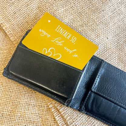 Liebesvisitenkarte mit Umschlag - Alu Gold - Lasegraviert
