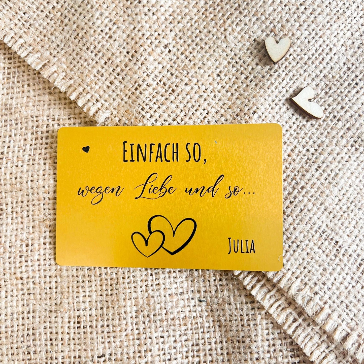 Liebesvisitenkarte mit Umschlag - Alu Gold - UV-Druck