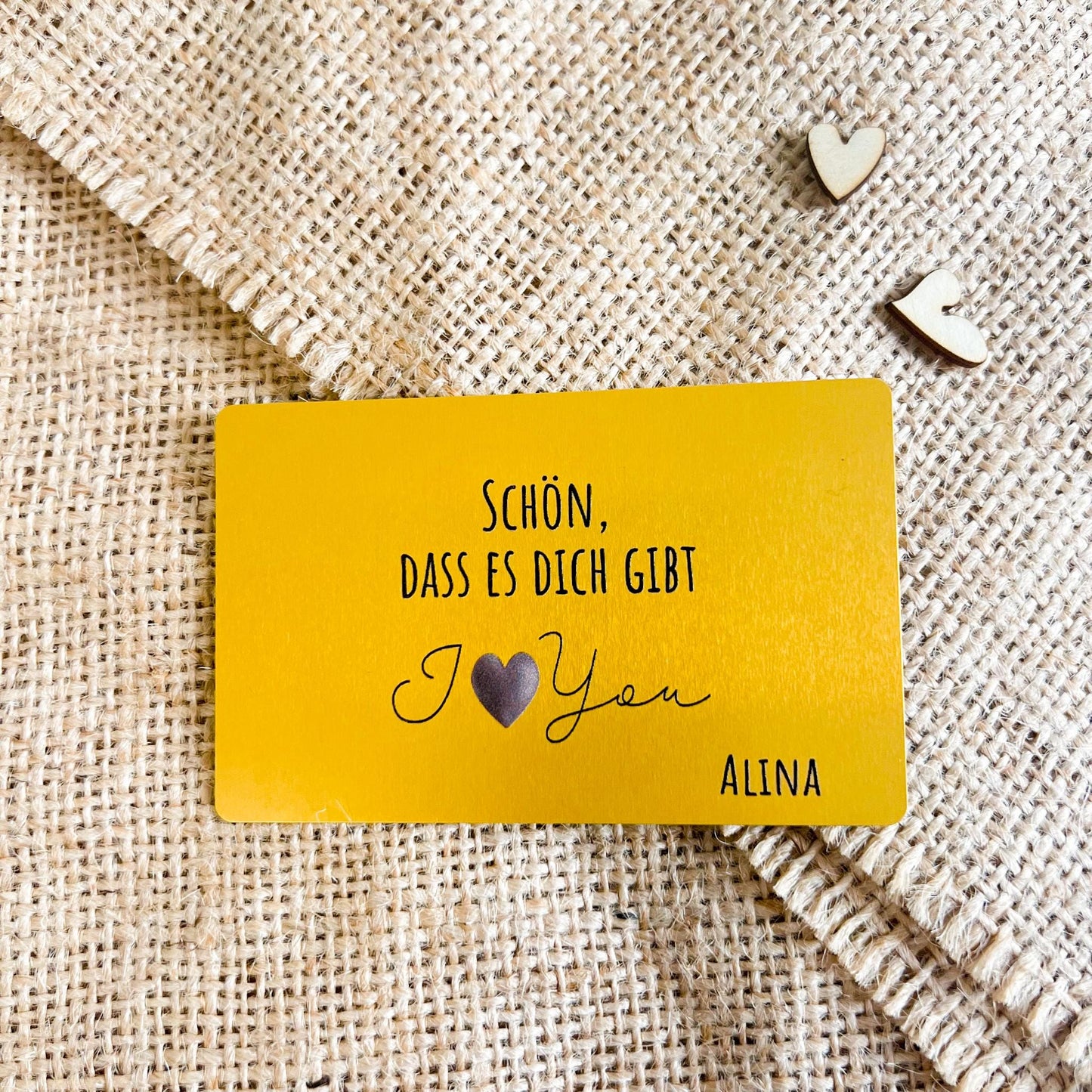 Liebesvisitenkarte mit Umschlag - Alu Gold - UV-Druck