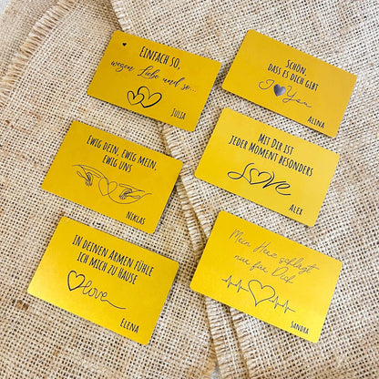 Liebesvisitenkarte mit Umschlag - Alu Gold - UV-Druck