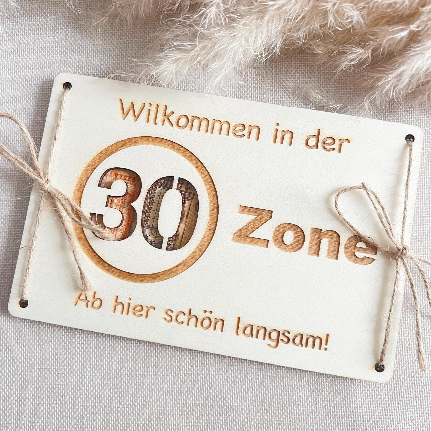 Geburtstagskarte - 30er Zone - Lasergraviert