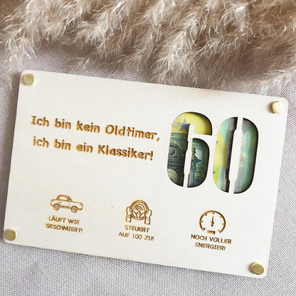 Geburtstagskarte - Kein Oldtimer - Lasergraviert