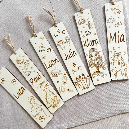 Lesezeichen für Kinder - Lasergraviert